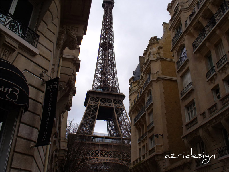 Eiffel tour from Avenue de Suffren,. Suffren is one of the most prestigeous aven