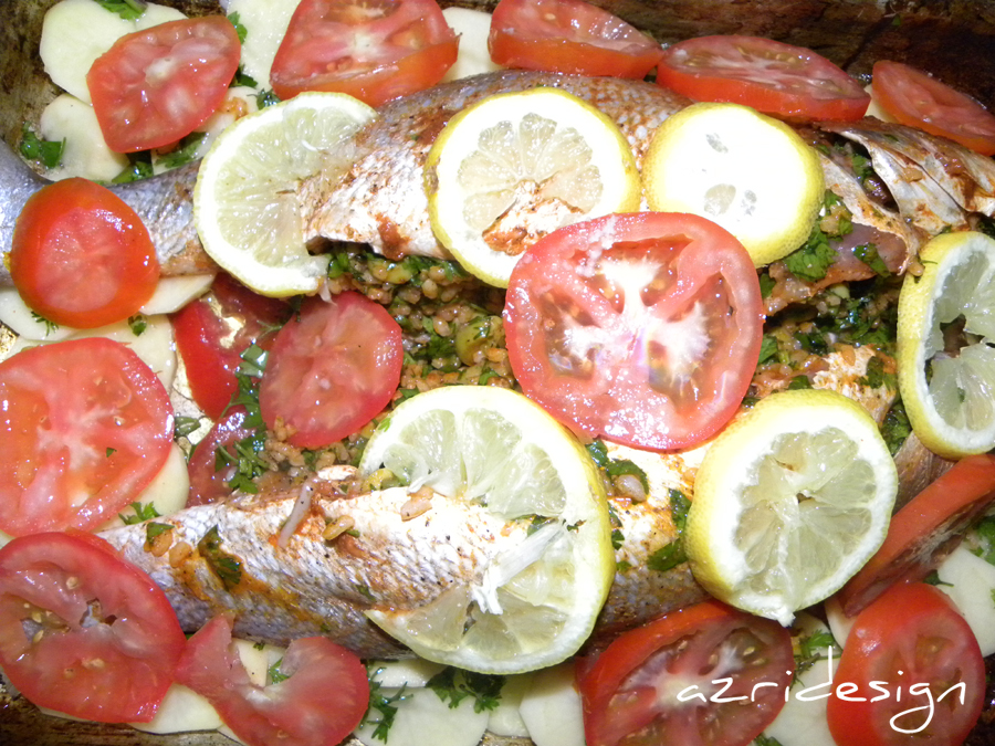 Tajine de poisson farci au riz - Meknes, Morocco 2011