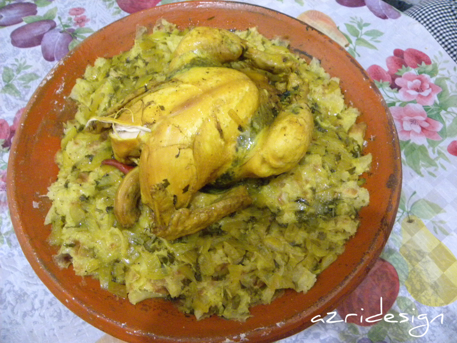 The famous Moroccan chiken Rfissa known as Bormach - Meknes, Morocco 2011